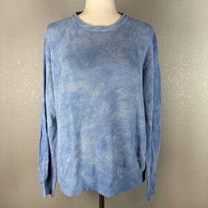 Polo Ralph Lauren Womens Sweater Size L Large Blue Cloud Tie Dye Linen Knit